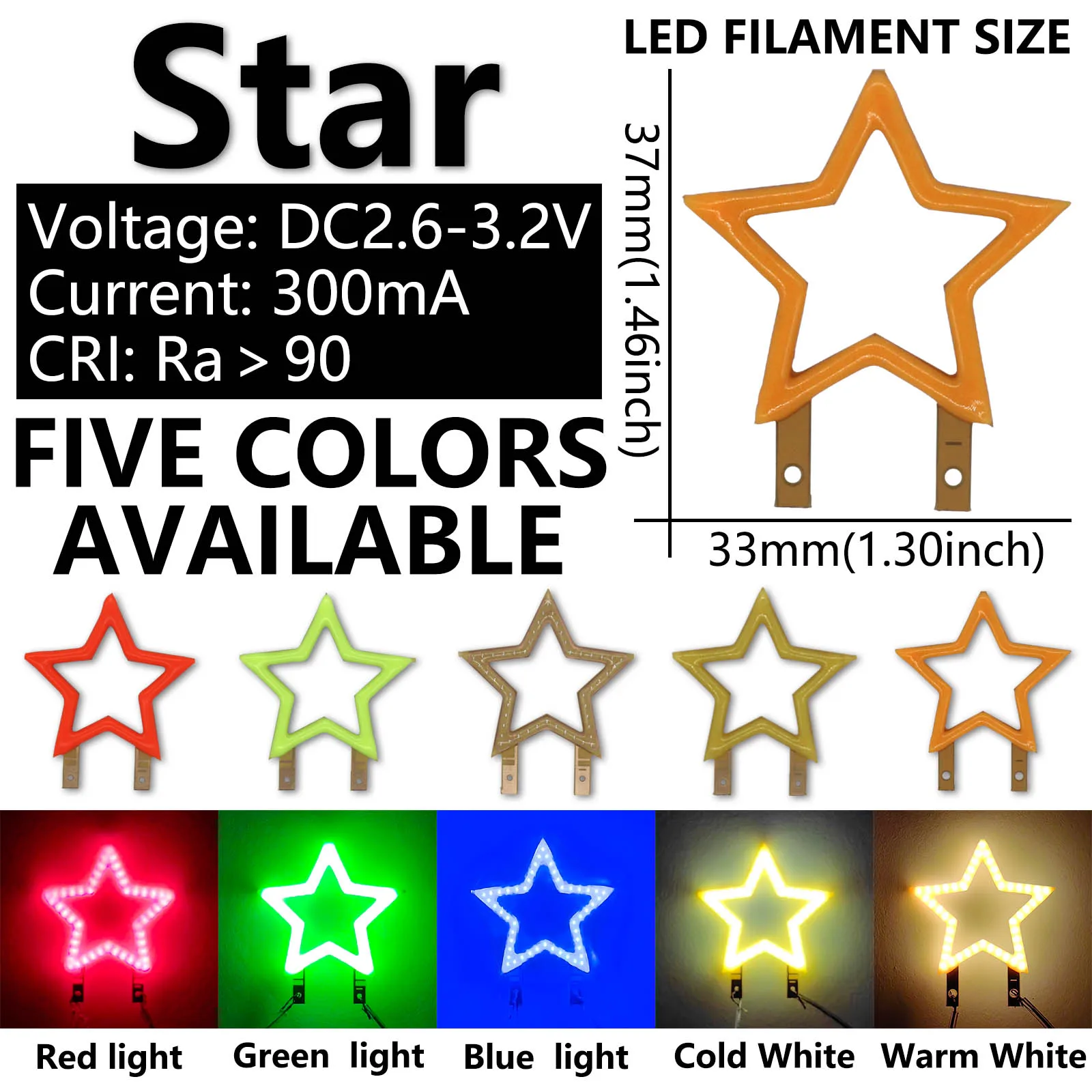 1 szt. DC3V numer 2 litera R/M gwiazda LED żarnik czerwony zielony niebieski zimny biały ciepły biały diody LED do dekoracji domu oświetlenie
