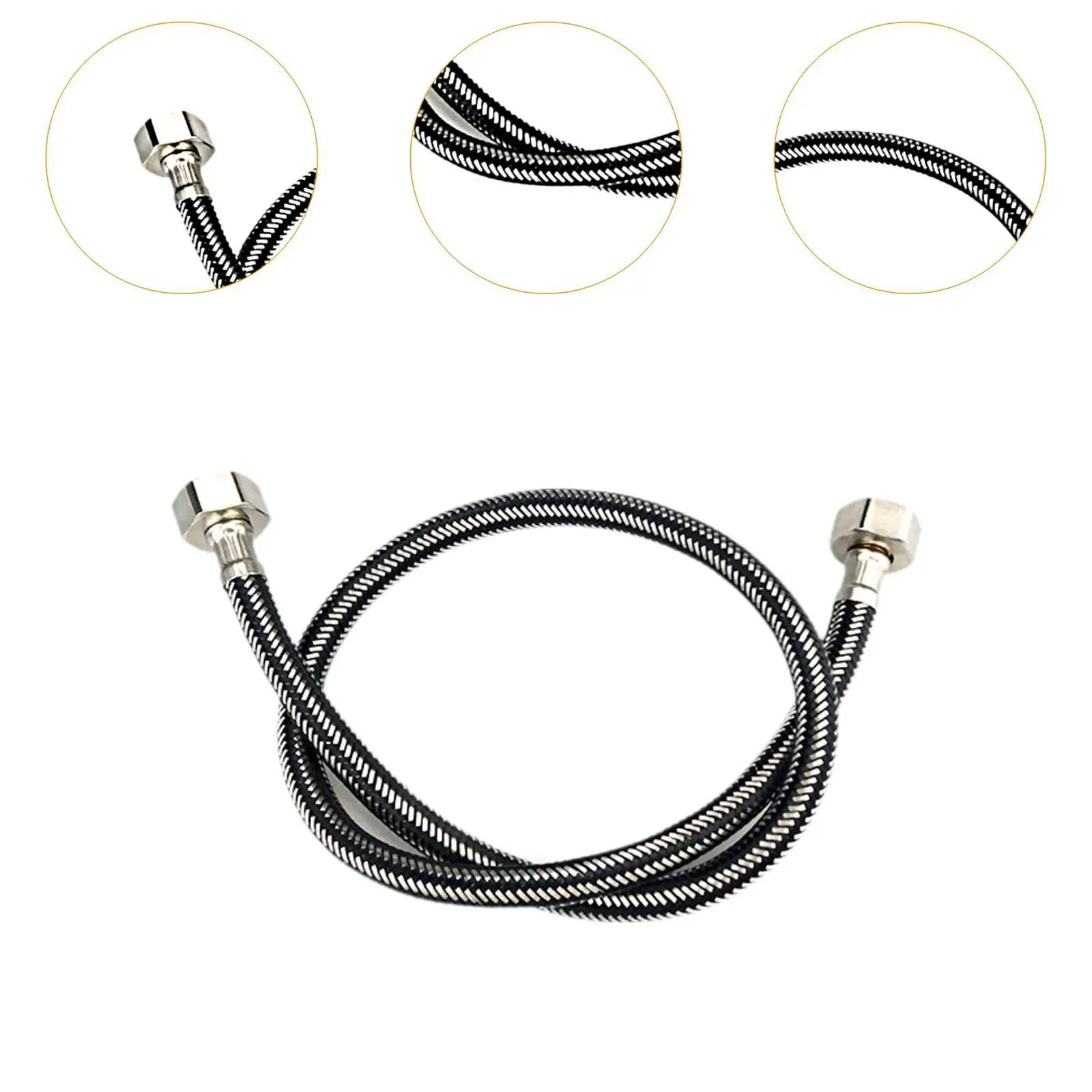 Stainless Flexible Hose Connector Anti Twist Water Inlet Pipe for Kitchen Bathroom Toilet Sink