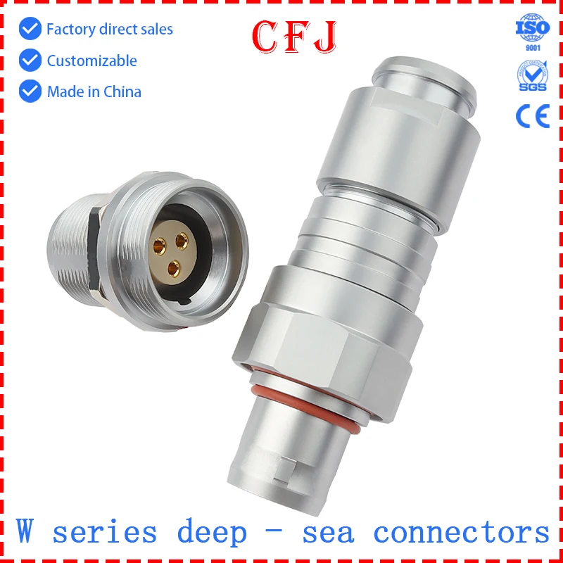 CFJ-HVG 1W 2W 302/303/304/305/306/307/308/310/312/314/316/318/319/326 Pin Deepwater Socket Threaded Connector Signal Power