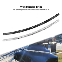 Motorcycle Windshield Trim Black/Chrome Windscreen Accessories For Harley Touring Electra Glide FLHX 96-13 Wind Deflectors Trims