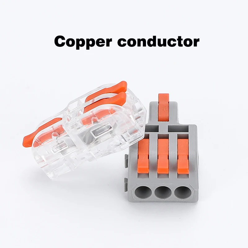 10Pcs Wire Connector Quick Splitter Mini Splicing Conductor Wiring Cable LED Terminal Block Push-in Home Electrical Connectors