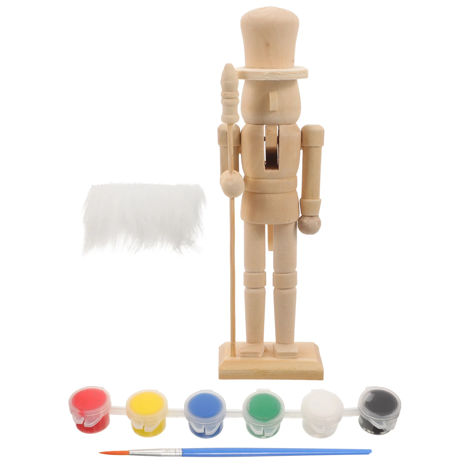 

1Set Christmas Wooden Unfinished Nutcracker DIY Blank Painted Nutcracker Puppet Xmas Home Decor Craft Wooden Pieces for Crafts