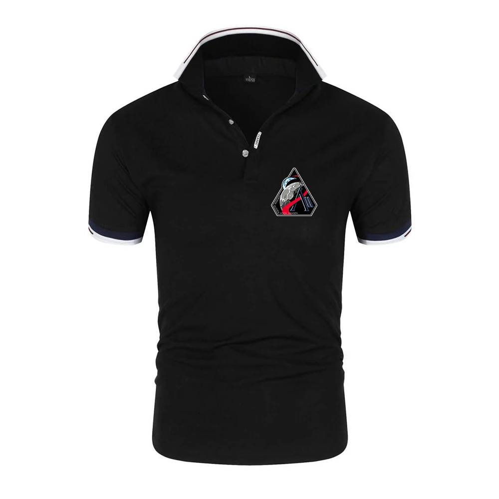 2026 Artemis 2 Space Graphic Logo Print Luxurious Summer Men's Polo Shirt Lapel Fashion Snug Moisture-Wicking Sports Style Tops