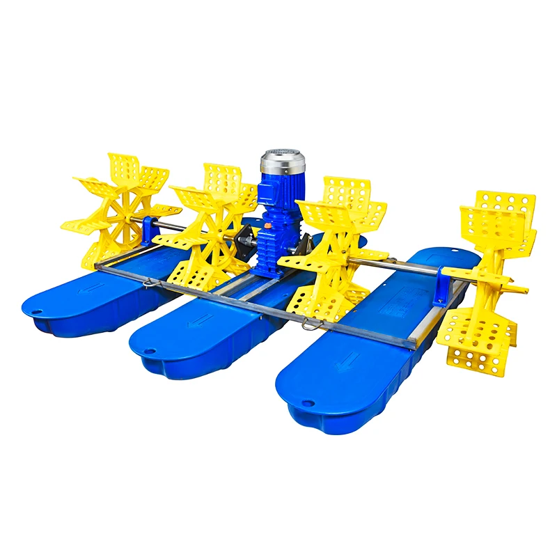 High Quality 304 Stainless Water Treatment Aeration Fan Paddle Wheel Aerator with Plastic Gear Box for  Fish Farm Shrimp Pond