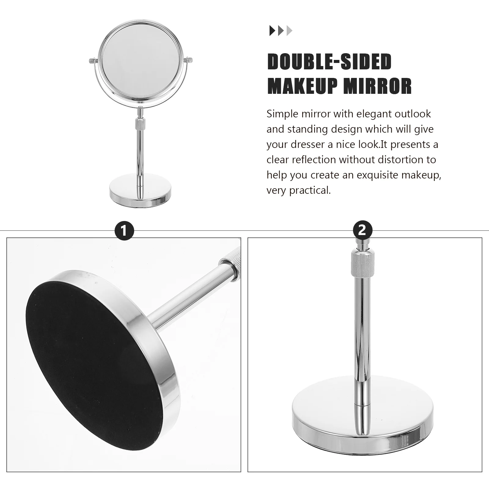 

Double-Sided Makeup Mirror with High Definition Surface Perfect for Bedroom Desktop Dressing Table Portable Mirror