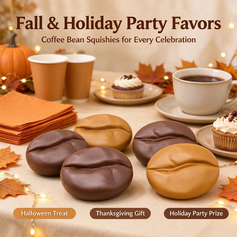 Chocolate Coffee Bean Building Blocks Squishy Toy Slow Rising Soft Crunchy Sensory Fidget Stress Relief Toy Perfect Holiday Gift for Christmas Halloween Birthday Thanksgiving Party Favors Stocking Stuffers for Kids Teens Adults