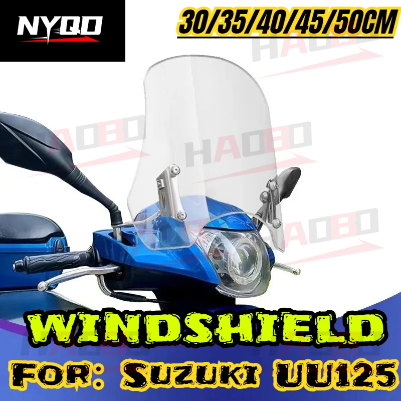 

Motorcycle Windscreens Windshield Wind Deflector Para Motos Universales Accesorios For Suzuki UU125 Raise Front Windshield