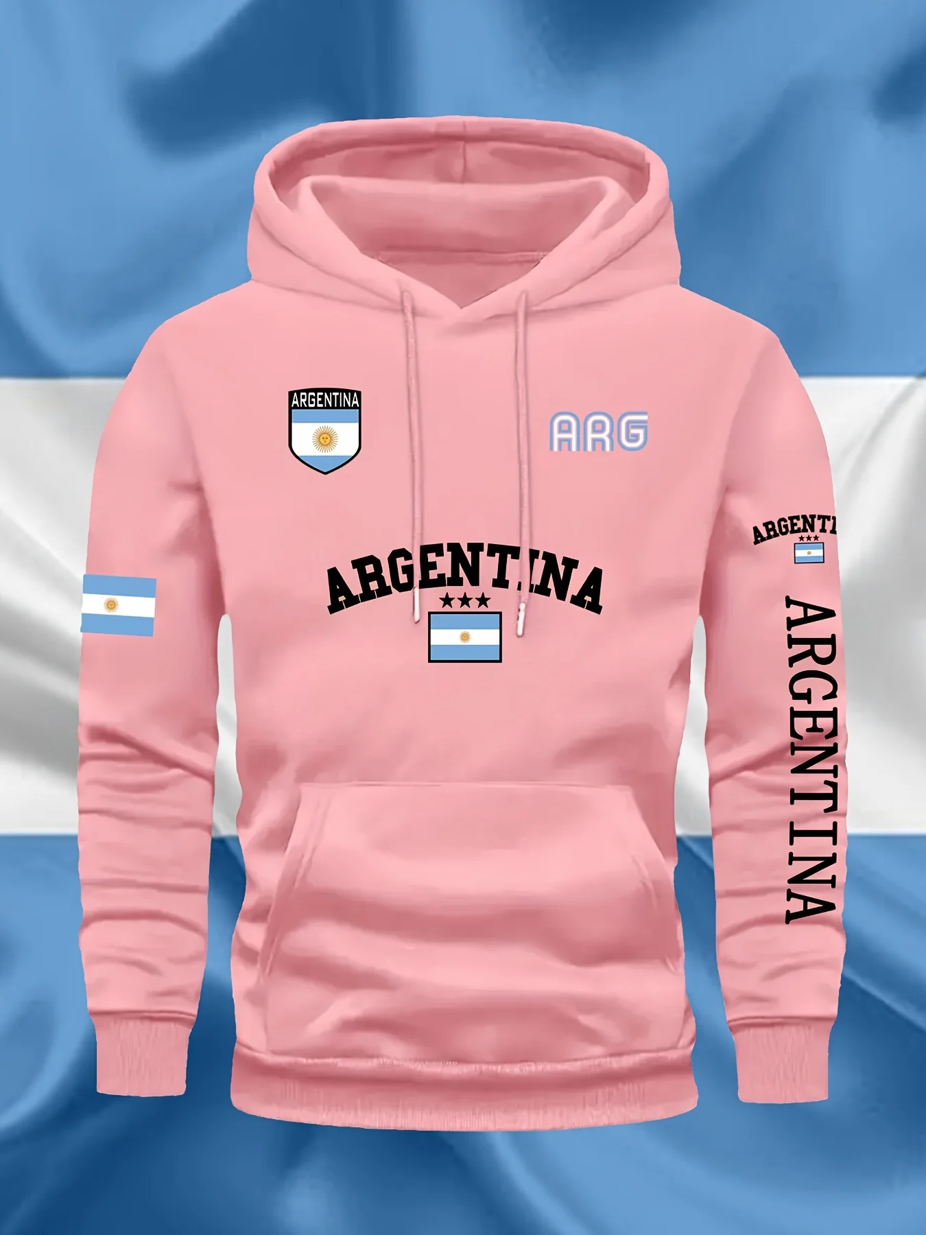 Customization Argentina Flag Badge Fashion Multi-Pattern Print ''This Is My Country, This Is Where I Live'' Men'S Fashion Hoodie