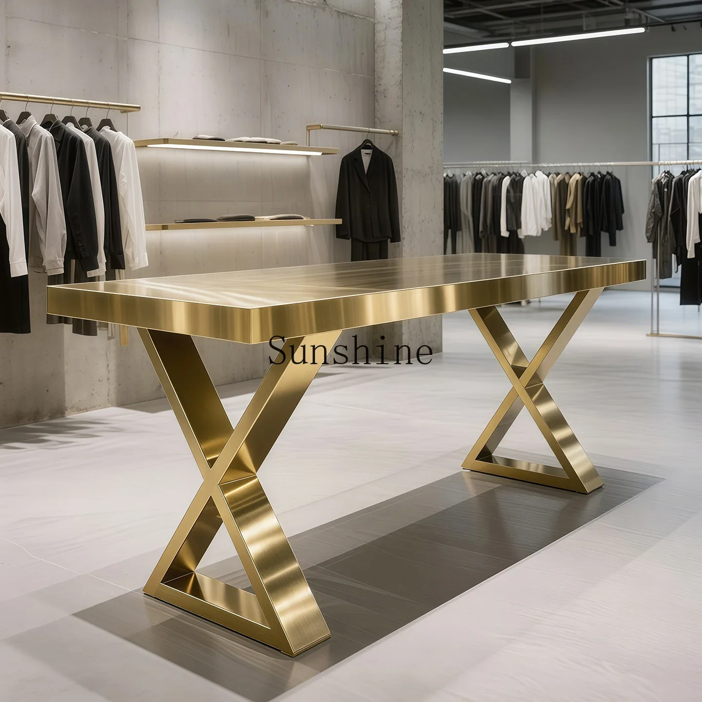 Clothing store Nakajima display table Stainless steel titanium shopping mall decoration ornament display water table  FT