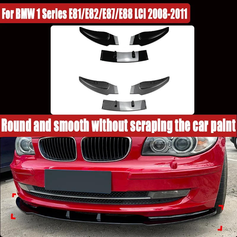 For BMW 1 Series E81/E82/E87/E88 LCI 2008-2011, Front Lip & Shovel Spoiler Front Bumper Upgrade, Sporty Style, Direct Fit.