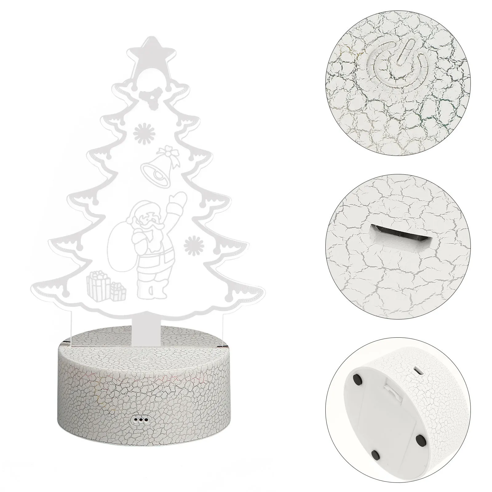 1 قطعة عيد الميلاد LED ضوء الليل أباجورة لا نفاذية عالية الاكريليك ضوء الزخرفية لشجرة بار نادي الفندق