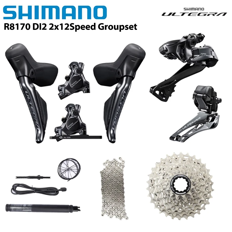 

SHIMANO DI2 Ultegra R8170 Electronic Part 2x12S ST+BR R8170 FD RD R8150 CS-R8100 Hydraulic Disc Brake Road Bicycle Part