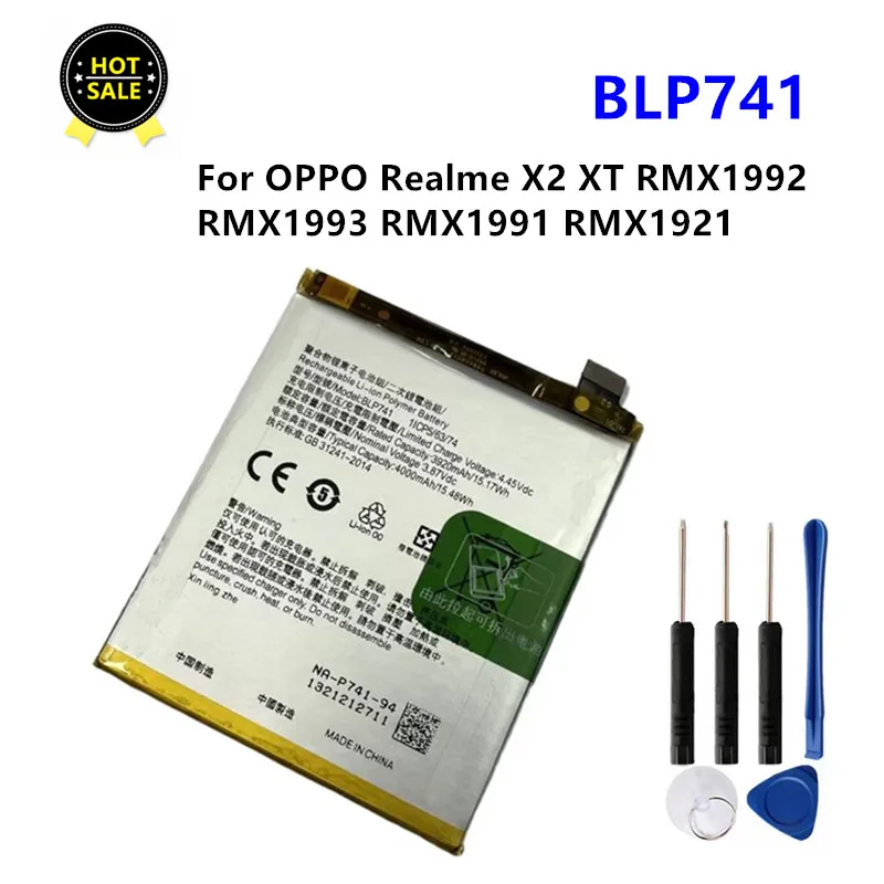 4000mAh BLP741 Replacement Battery For OPPO Realme X2 XT RMX1992 RMX1993 RMX1991 RMX1921 Batteries + tools