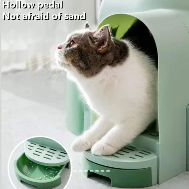 Enclosed Cat Litter Box Accessories Large Space Toilet Corner Tunnel Pet Cat Litter Box with Tray Drawer  cat supplies