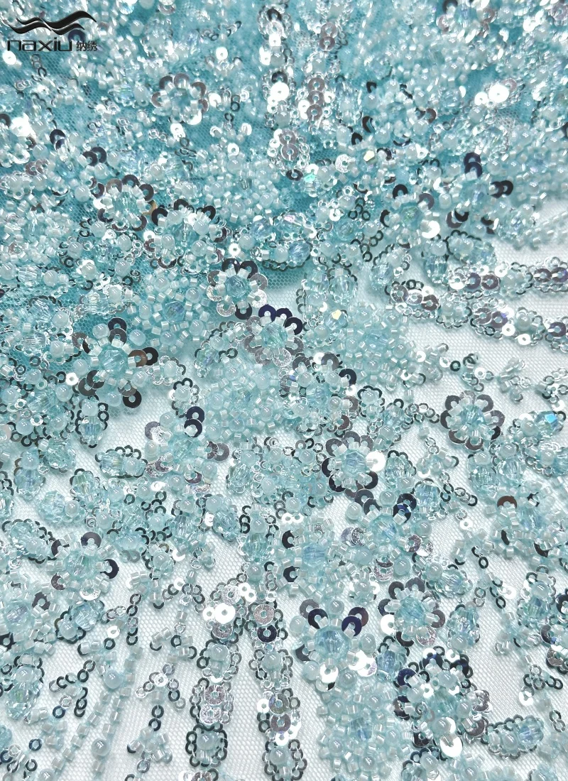 

Ткань Madison 2026: Роскошное африканское кружево с пайетками, высококачественная вышивка пайетками и бисером на сетке для женских свадебных и праздничных платьев, 5 ярдов