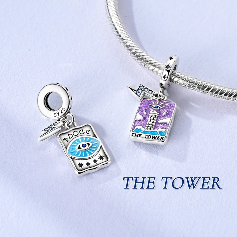 New 925 Sterling Silver Magic Tarot Series Green Zircon Tree of Life Charms Bead Fit Original Bracelets DIY Madam Jewelry Gift