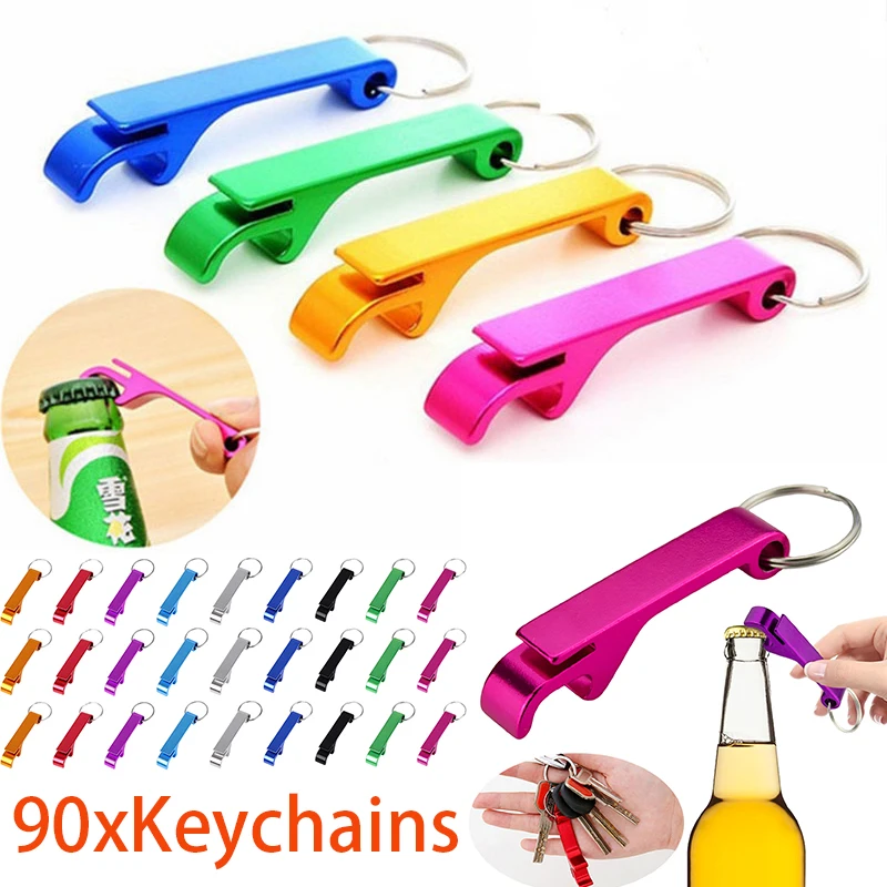 

90Pcs Mini Key Chain Beer Openers Can Wine Bottle Opener Keychain Openers Keyring Metal Bottle Opener