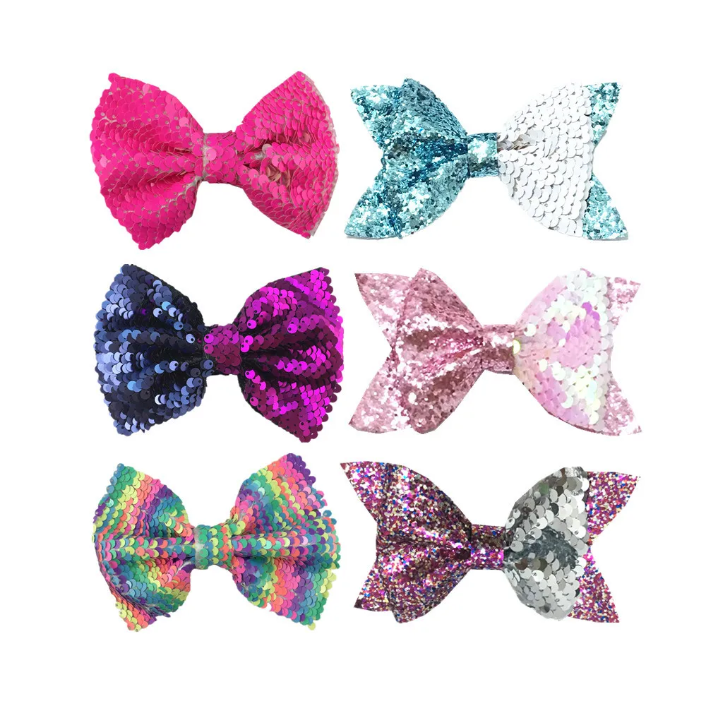 

New Reversible Sequin Bow Color-changing Fish Scale Bead Piece European And American Headwear Wholesale