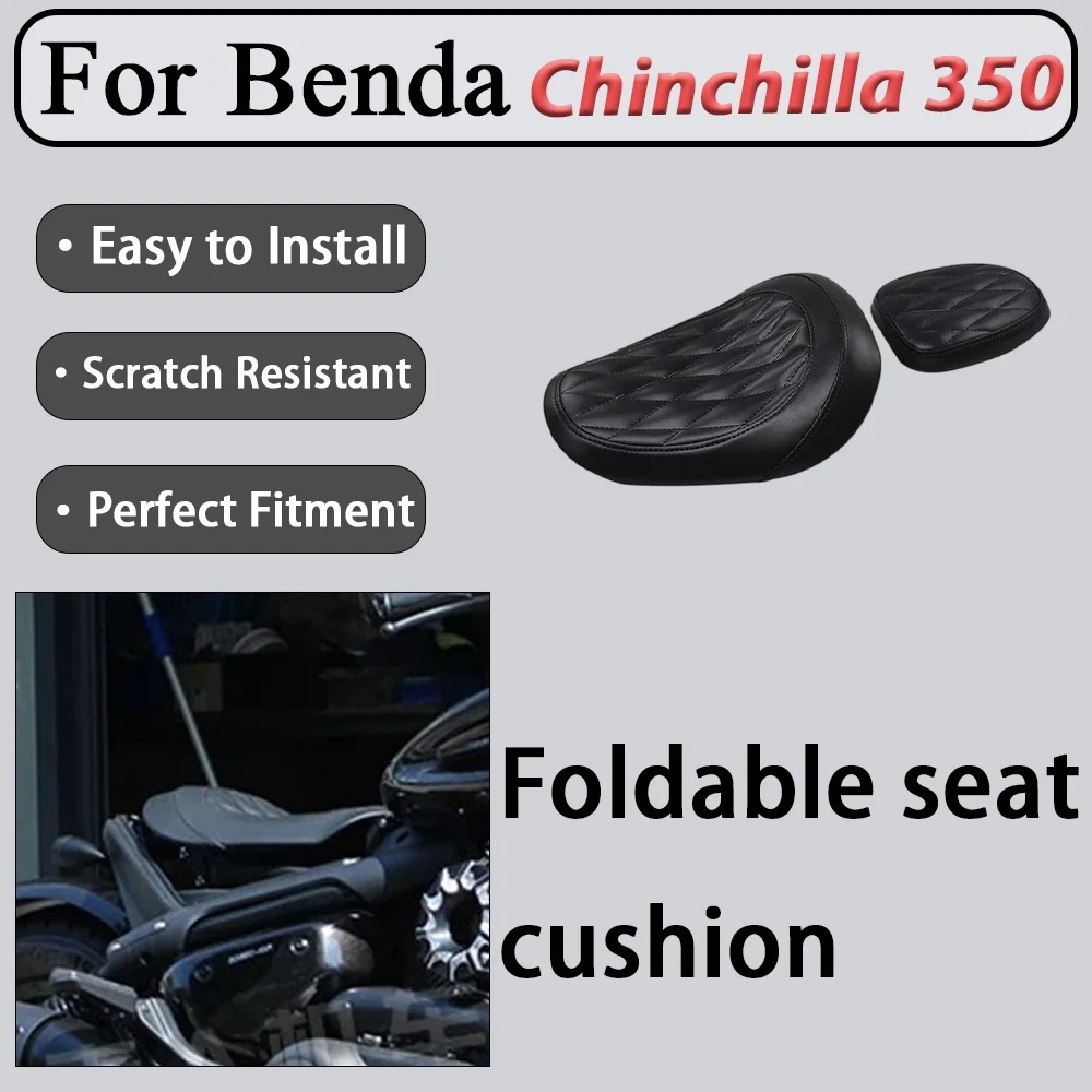 For Benda Chinchilla 350 Variable Folding Motorcycle Rear Seat Cushion Single-Seat Mode with Short Tail Fenders Wear-Resistant