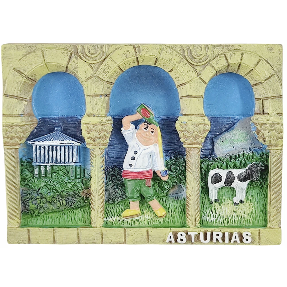 3D Asturias Spain Fridge Magnet Souvenir Gift Resin Refrigerator Magnetic Sticker Collection Home Decoration