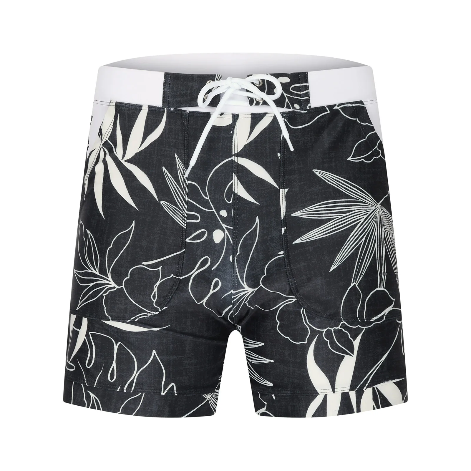 Zomer Mannen Strand Zwembroek Trekkoord Elastische Taille Badpak Shorts Man Plus Size Sneldrogend Badmode Shorts