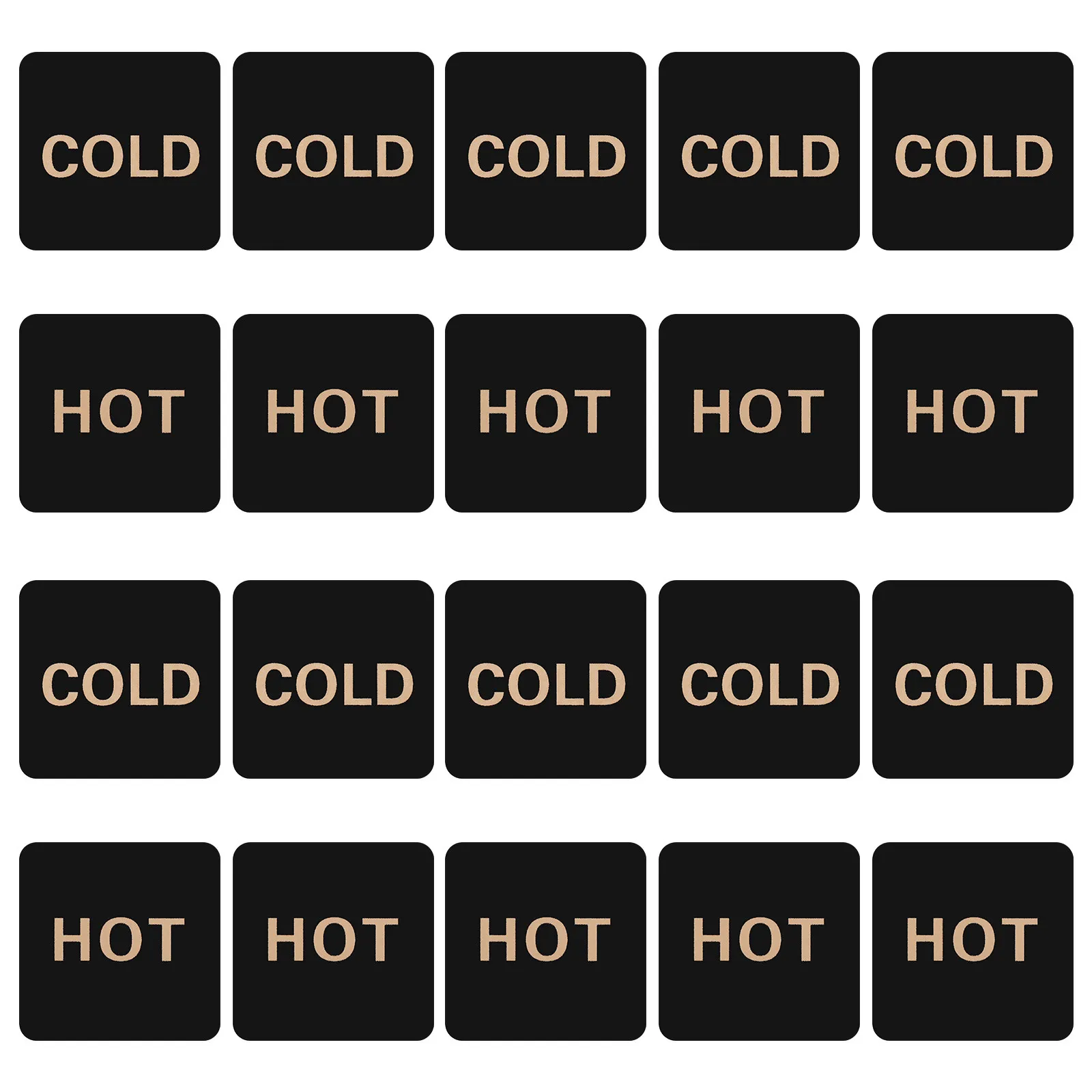 

10Pairs Hot Cold Water Stickers Acrylic Square Indicator Signs Minimalist Design for Sinks Faucets Hotels Bathrooms Safety Decor