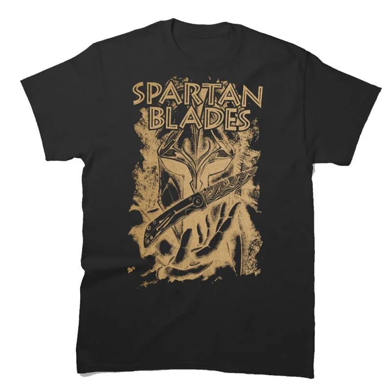 Spartan Blades Tie Line Spartan warrior helmet Ancient greece Gift T Shirt This is sparta Graphic Tee All size Tops
