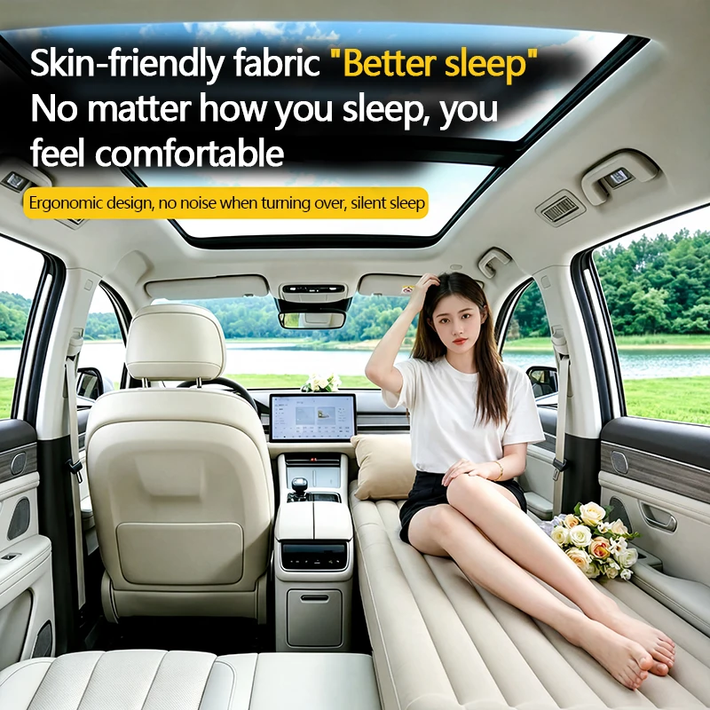 Car inflatable mattress, passenger seat automatic inflatable portable mattress, single inflatable mattress, travel bed