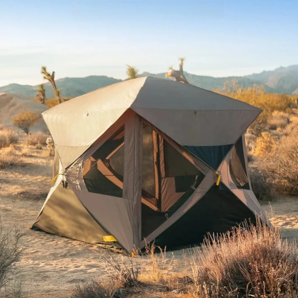 Carpa de Camping Grande y Sencilla de Apertura Rápida para Varias Personas, Plegable, Impermeable, con Protección Solar, para las Cuatro Estaciones