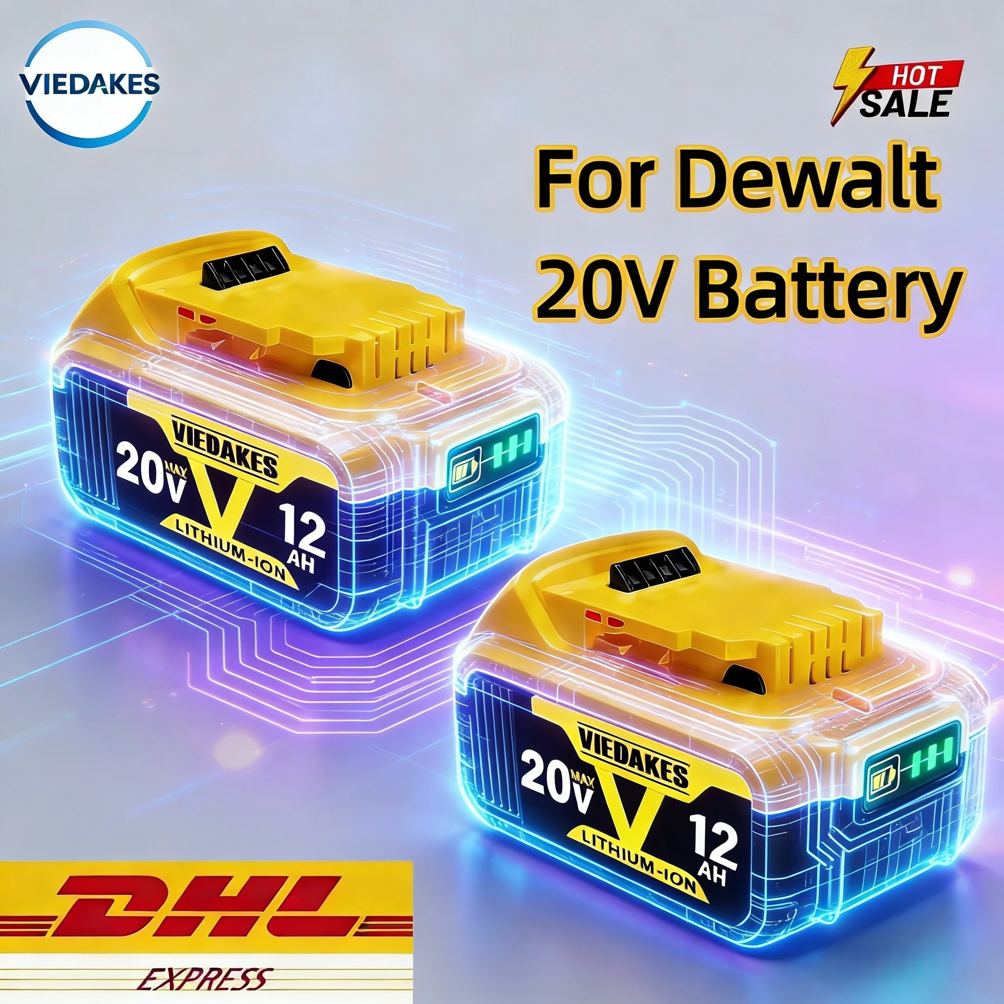 🔥Replacement 20V 12.0Ah Lithium Battery for Dewalt DCD790 DCB200 Cordless Drill Impact Wrench Screwdriver Rechargeable Battery
