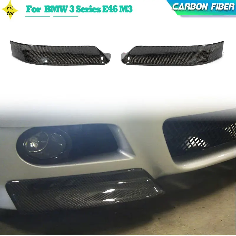 Car Front Bumper Splitters Lip Spoiler for BMW 3 Series E46 M3 Coupe 2000-2006 Front Splitters Aprons Cupwings Carbon Fiber