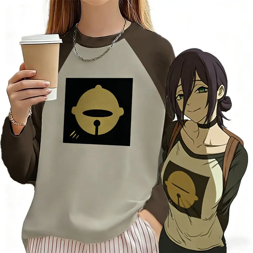 Japanese Anime Reze Cosplay Long-sleeve T-shirt Chainsaw Men's And Women's Clothes Y2K Street Harajuku Style Crew Neck Top