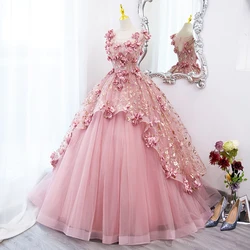 bean pink flowers Medieval Renaissance gown princess dress costume Victorian Gothic/Marie Antoinette/civil Colonial Belle Ball