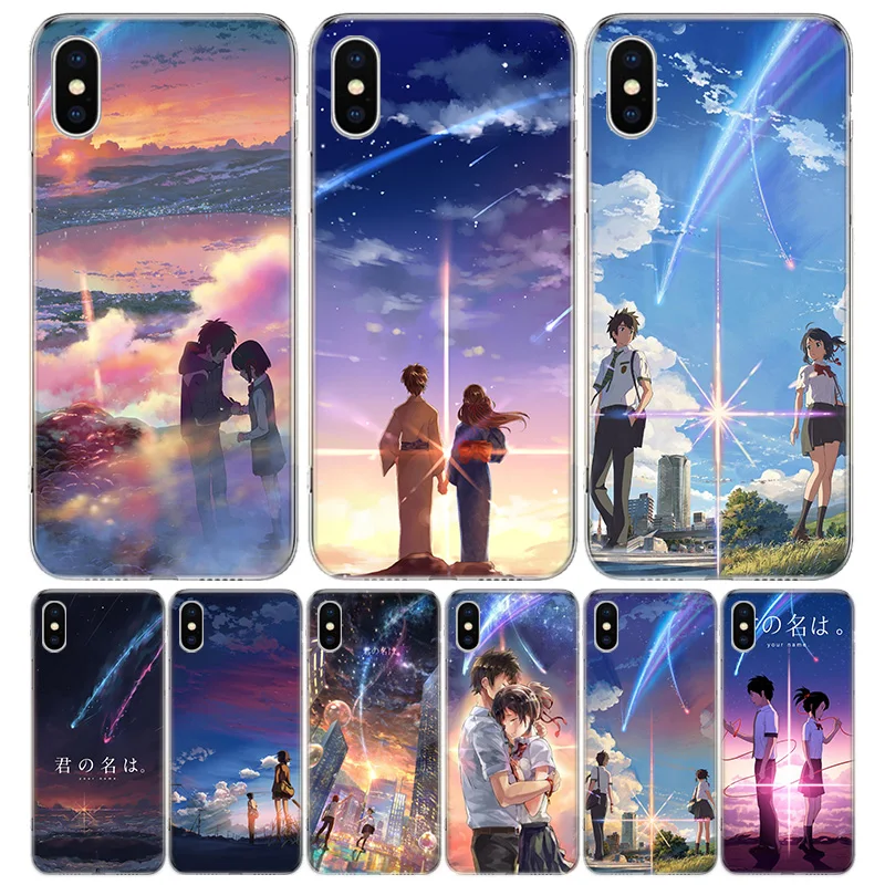 Anime Movie Prints Your Name Phone Case For iPhone 16 15 14 Plus 12 13 Mini 11 Pro Max X Xs  8 7 SE + Soft Fundas Coque Shell Co