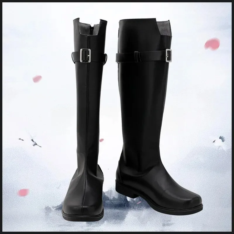 FF7 Sephiroth Buty do Cosplayu Skórzane PU Buty Halloween Karnawałowe Botki Akcesoria Anime Rekwizyty Cosplay Wykonane na Zamówienie