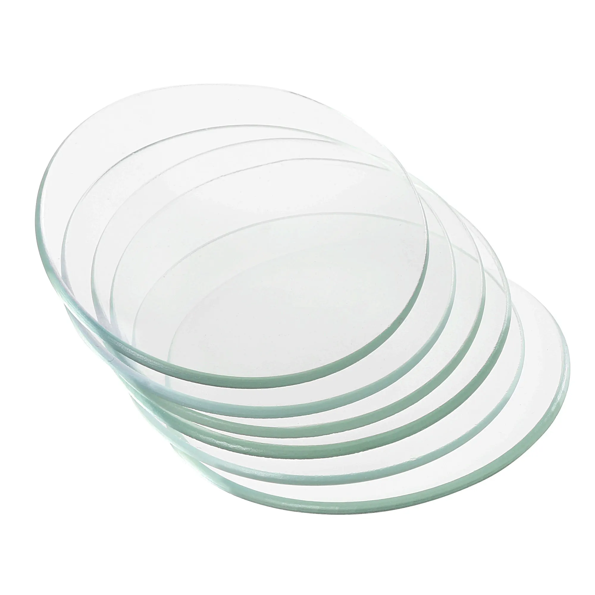 6Pcs Laboratory Watch Glass 50 60 70 90 100 120mm Diameter Beaker Cover Smooth Edges Chamfered Transparent Glass Surface Dish