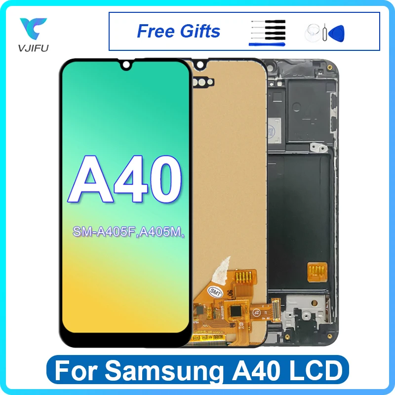 

5.9'' LCD For Samsung A40 A405 Display Touch Screen A405F A405FN A405FM Digitizer Assembly Replacement With Frame Repair Parts