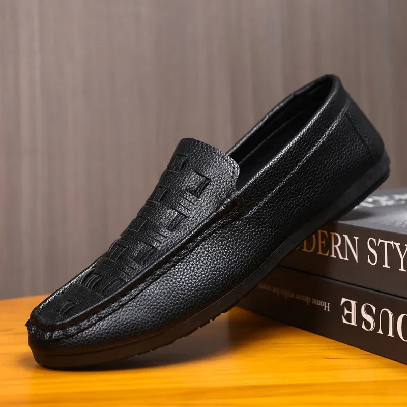 

Men's Loafers Simple Mens Flats Soft Slip-on Male Leather Loafers Comfortable Breathable Men's Casual Shoes Zapatillas De Hombre