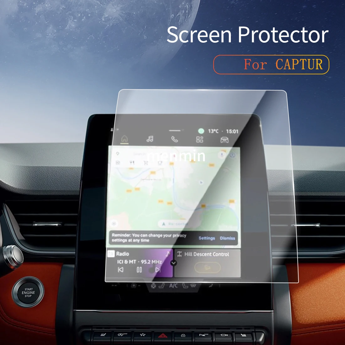 

Car Stickers Carplay Screen Protector Dash Tempered Glass Protective Film Diaplay Navigation Auto For25 Renault CAPTUR