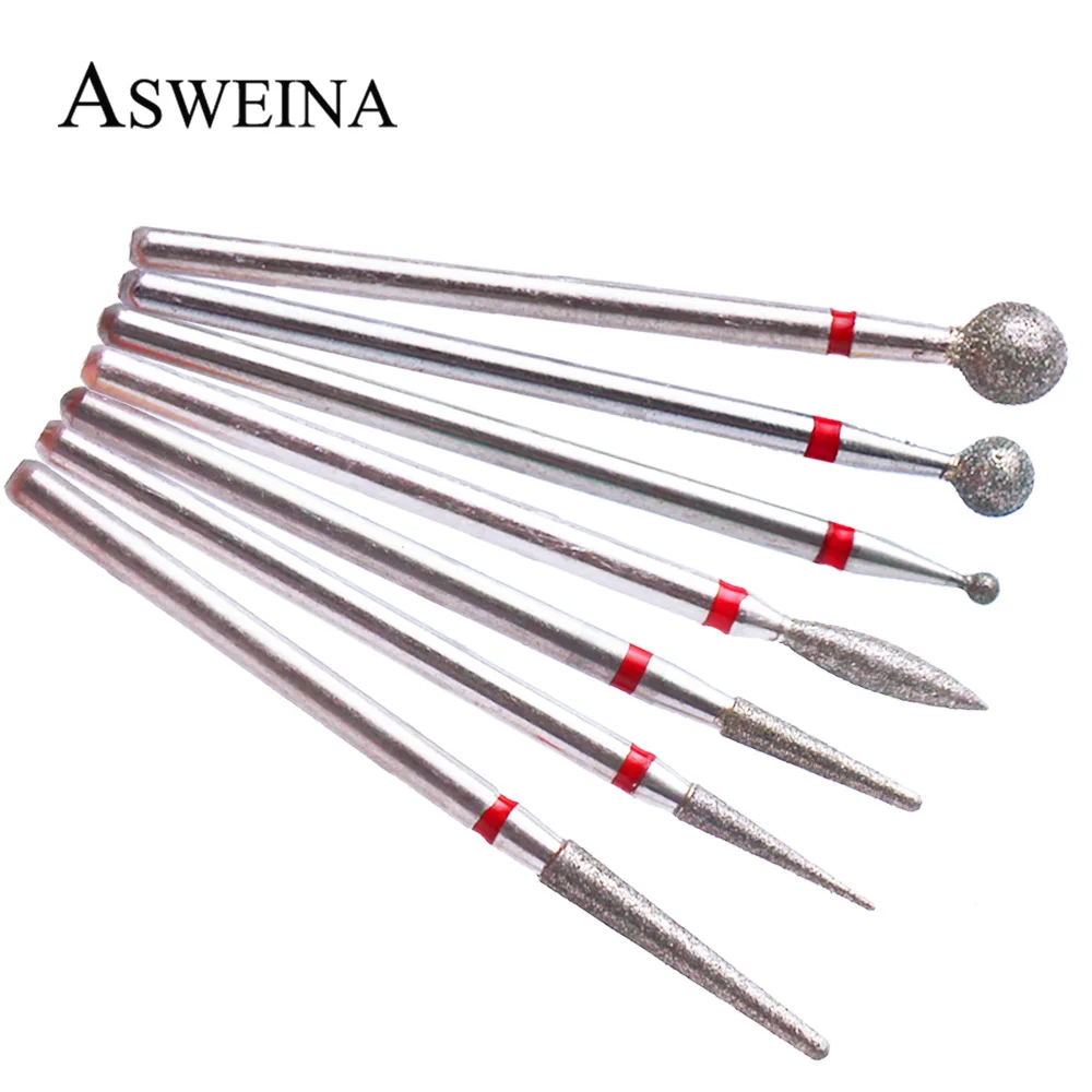 7pcs Nail Drill Bit Diamond Set Electric Manicure Milling Cutters For Pedicure Files Cuticle Burr Nail Tools Accessories