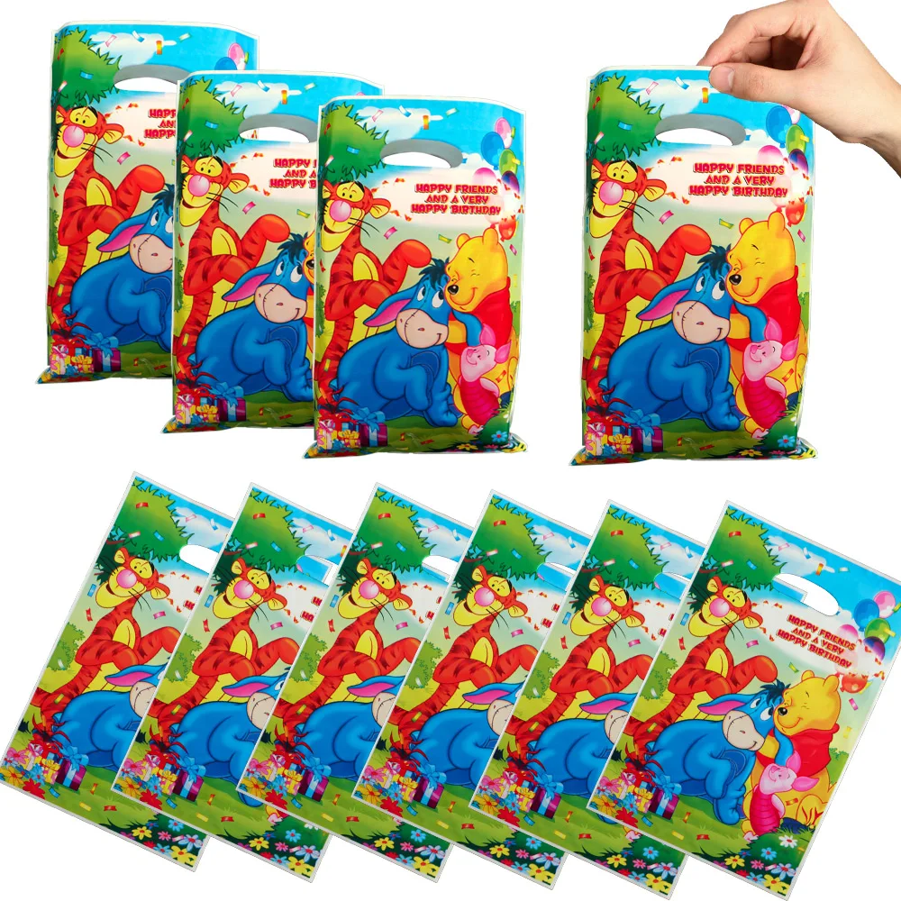 Winnie the Pooh Candy Bags Birthday Party Decoration Accessory Wedding Party Gifts Box Plastic Kraft Chocolate Package Pouch