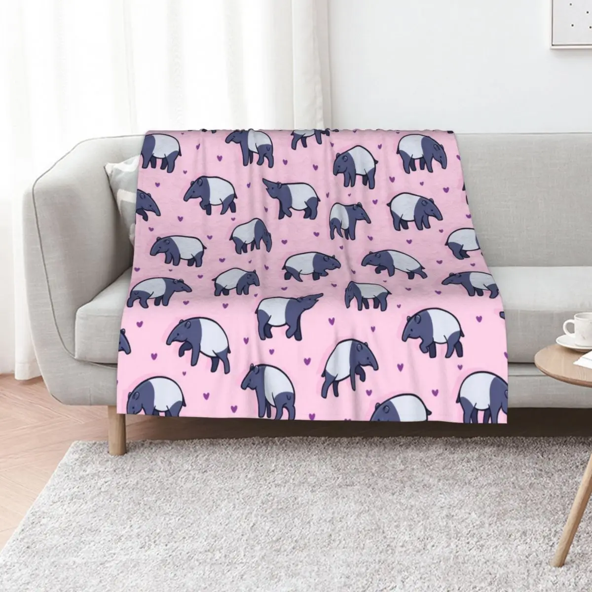 Tiny Tapirs Throw Blanket Flannel Fabric Moving Bed linens Quilt Bed Fashionable Decorative Sofa Blankets