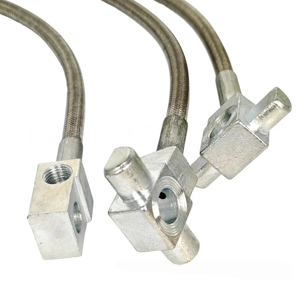 2PCS Front Extended Stainless Steel Brake Lines 24in for Chevrolet 1971-1991 K5 Blazer For GMC 1971-1991 Models
