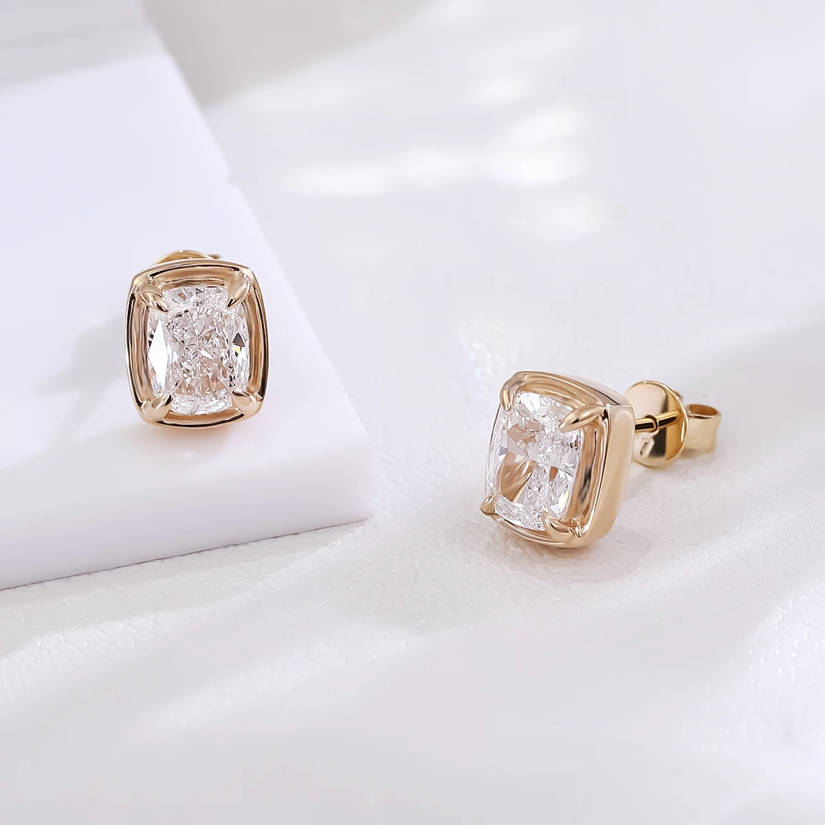 

Роскошные серьги-подушки Provence KGold 1,0 карата IGI D/VS1, лабораторные бриллианты, повседневные классические свадебные серьги-пасьянс, ювелирные изделия на заказ