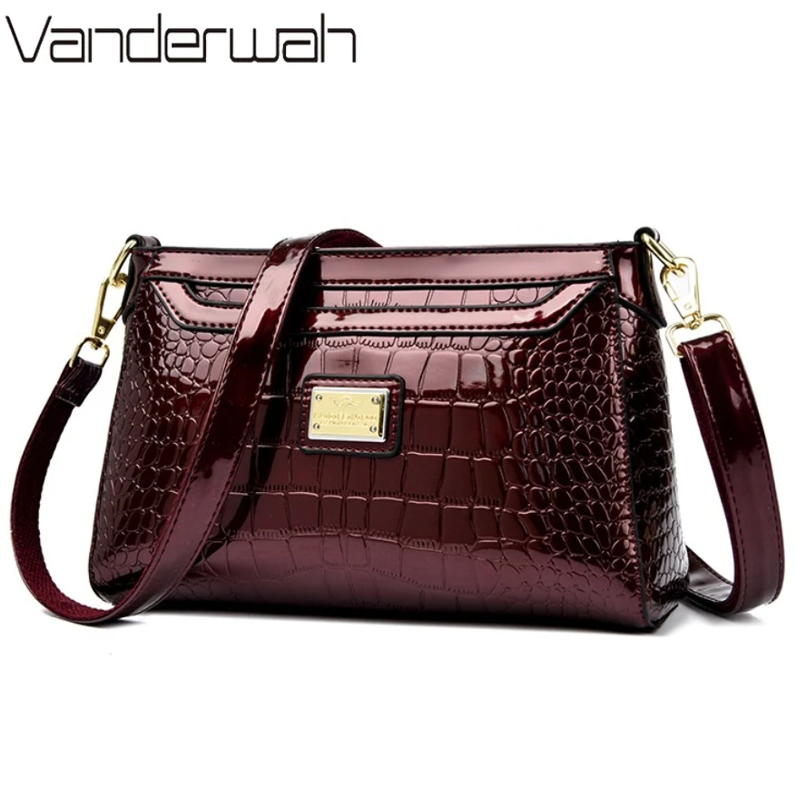 

Genuine Brand Soft Patent Leather Luxury Handbags Women Bags Designer Top Quality Crocodile Shoulder Crossbody Bags for Women