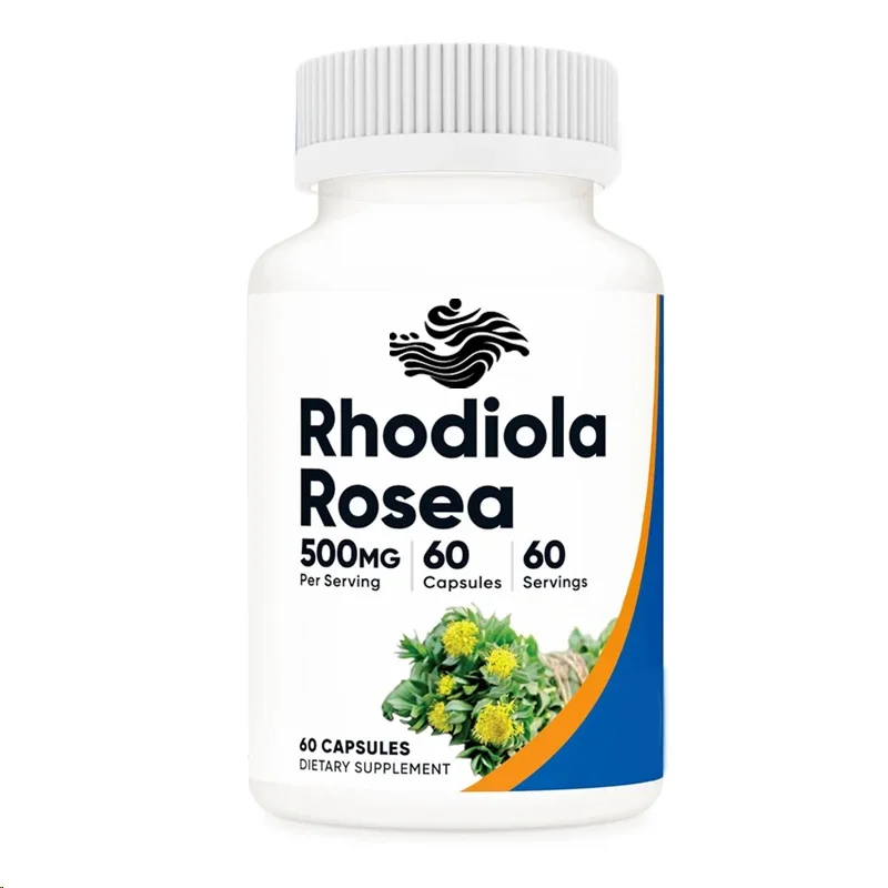 Rhodiola 500mg, 60 Cápsulas Vegetarianas - Sin Gluten, Suplemento Rhodiola Sin Gmo