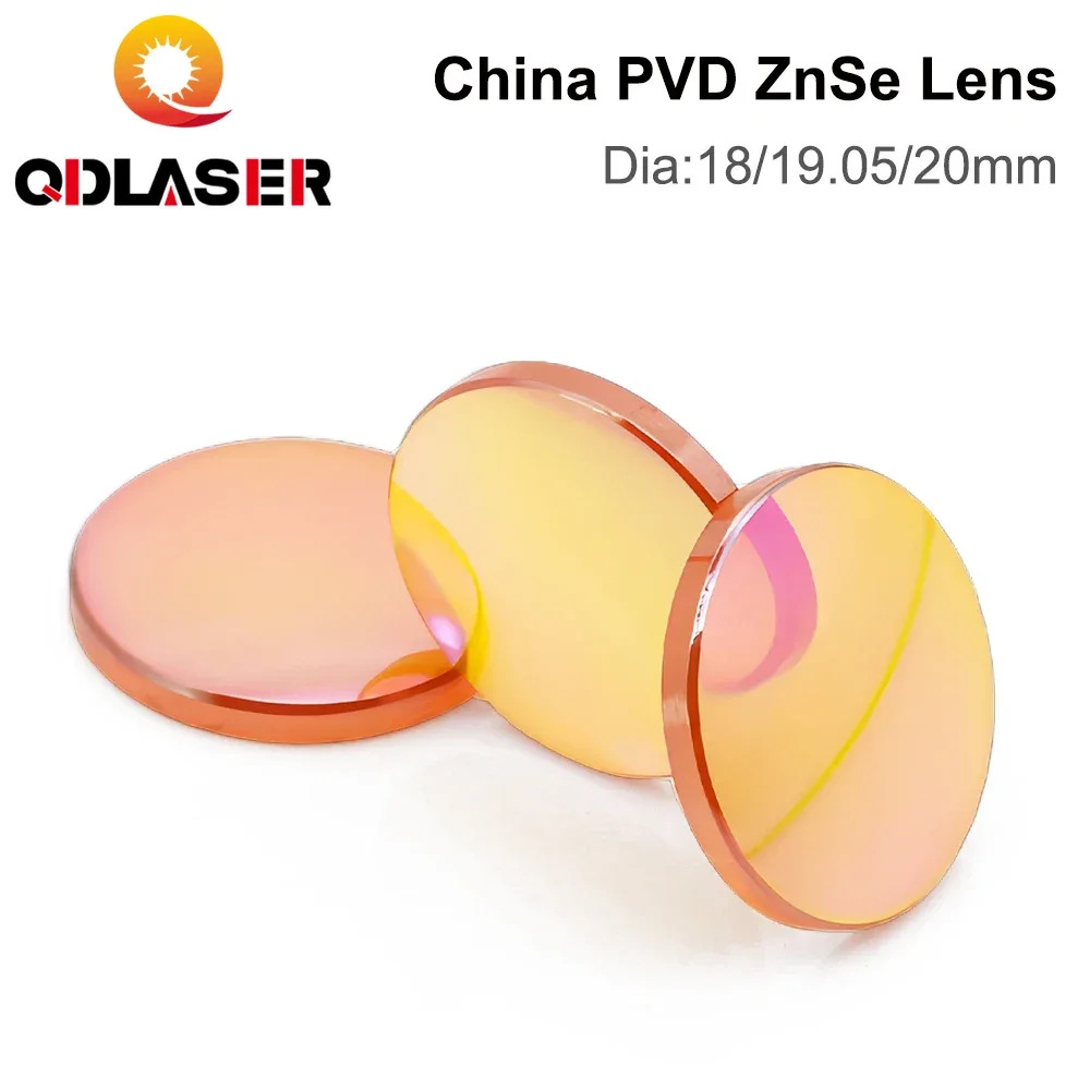 QDLASER China PVD CO2 ZnSe Focus Lens Dia.18 19.05 20 mm FL38.1 50.8 63.5 101.6 127mm 1.5-4