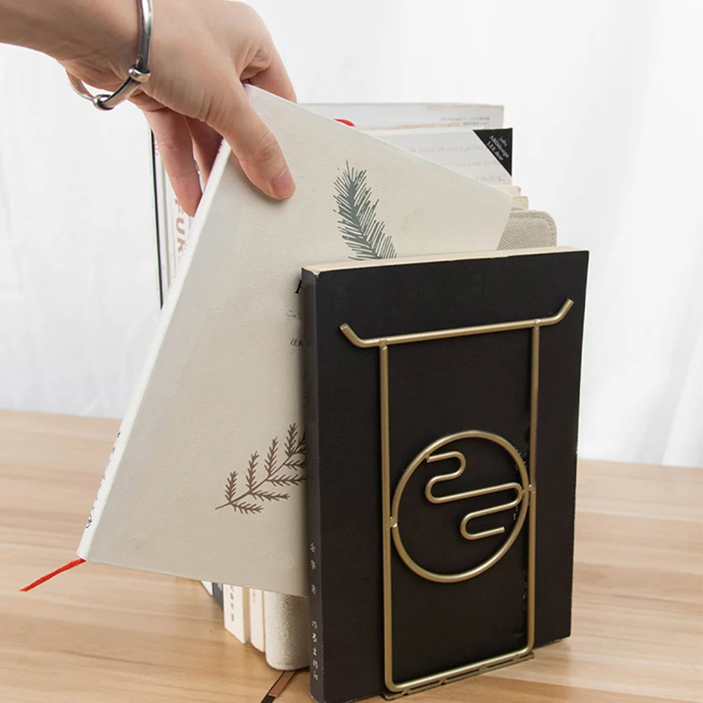 

2pcs Metal Decorative For Crafted Holder Office Study Room Multi-Function Multi-Function Book Holder Book Organizer