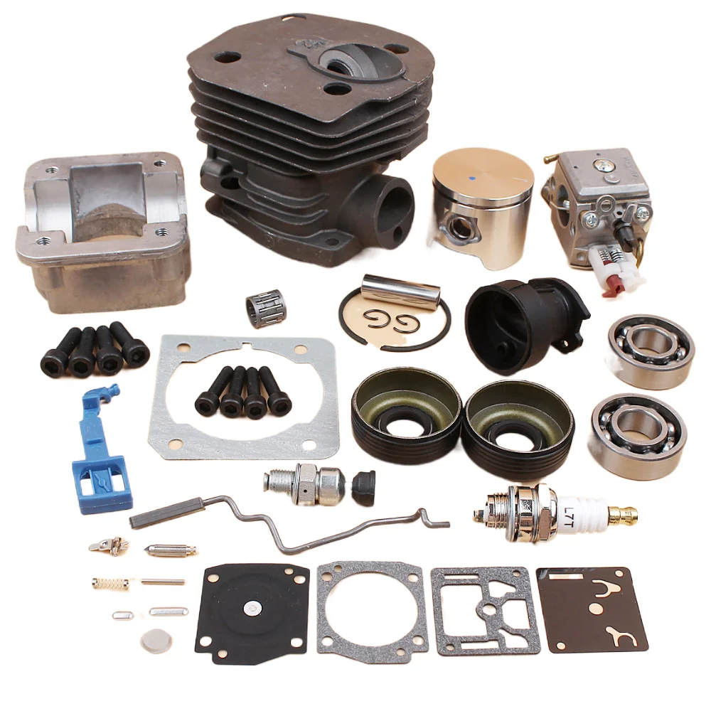 

44mm Cylinder Pan Carburetor Bearing Oil Seal Choke Throttle Rod Kit For HUSQVARNA 340 350 345 Chainsaw Motor Engine Spare Parts