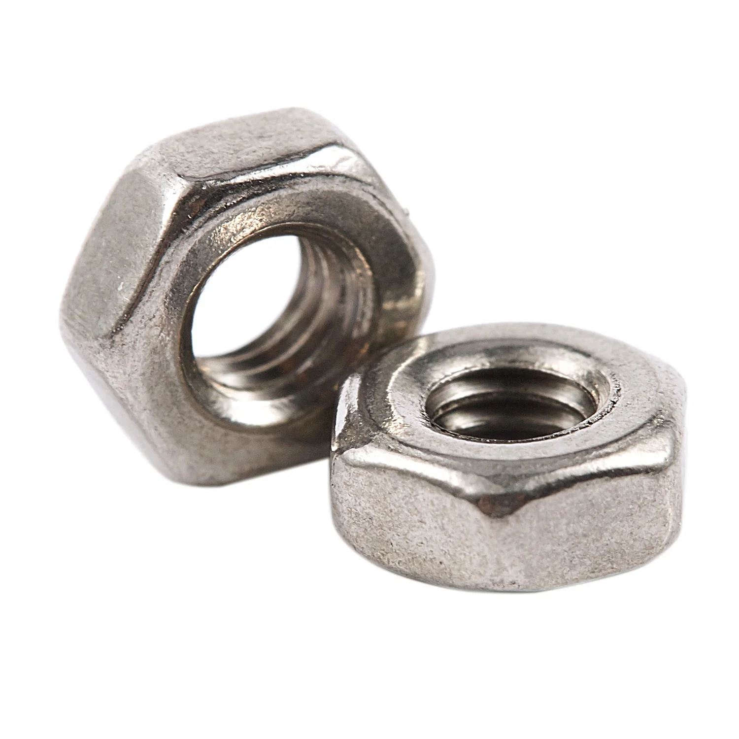 HOT 100Pcs M3 3mm Female Thread Hex Metal Nut Fastener Silver Tone